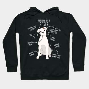 Boxer Dog White Check Anatomy Hoodie